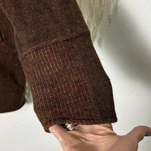 Title Nine Women’s Brown Wool Side Zip Knit Jacket Size Large - Picture 6 of 15